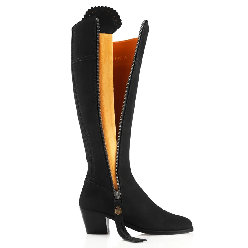 Fairfax and Favor Regina Heeled Boots - Black Suede-3