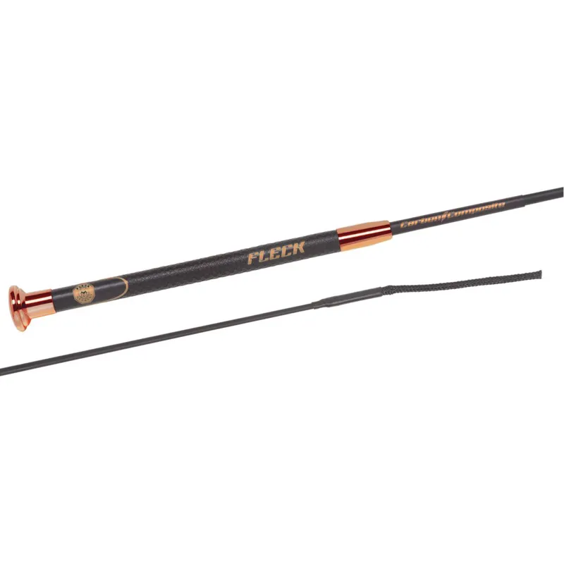 Fleck Carbon Composite Dressage Whip - Black/Rose Gold