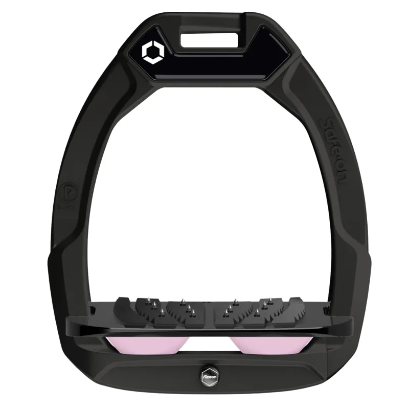 Flex-on Safe-on Ultra Grip Safety Stirrups - Black/Black/Light Pink