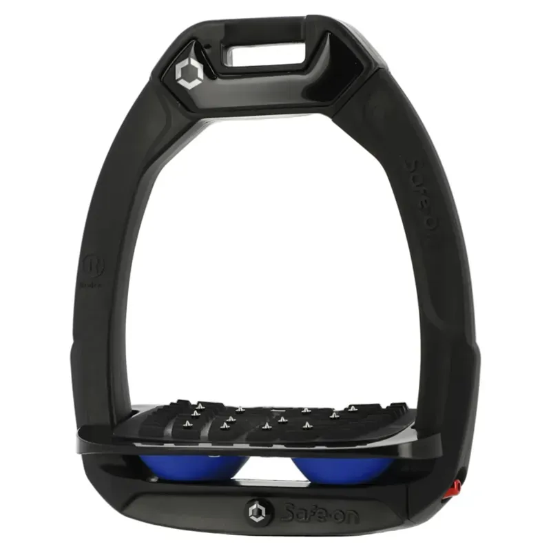 Flex-On Safe-On Ultra Grip Safety Stirrups - Black/Black/Dark Blue