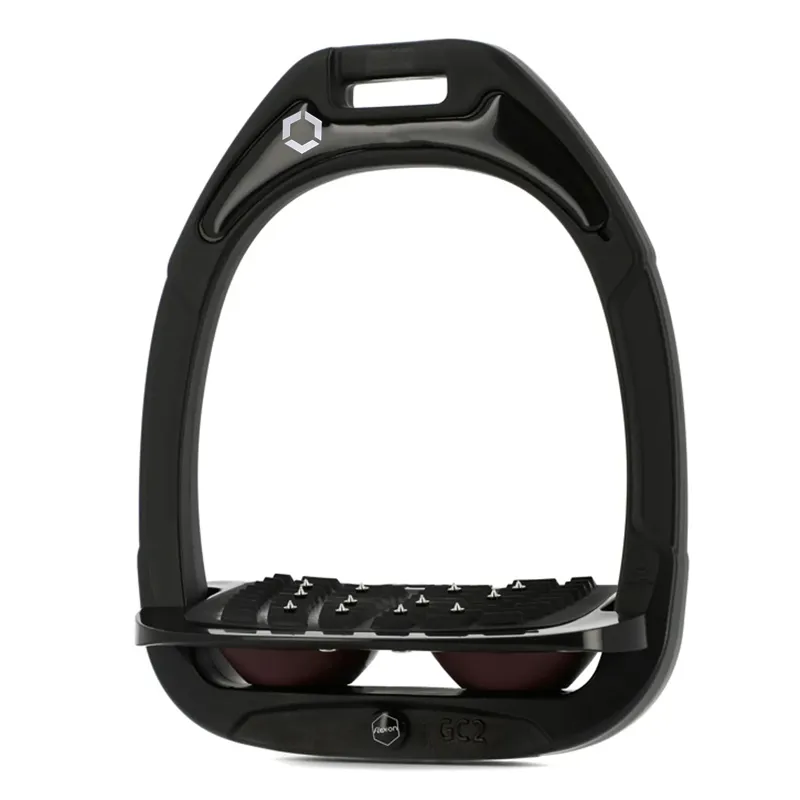 Flex-on Green Composite Ultra Grip Stirrups - Black/Black/Burgundy-1