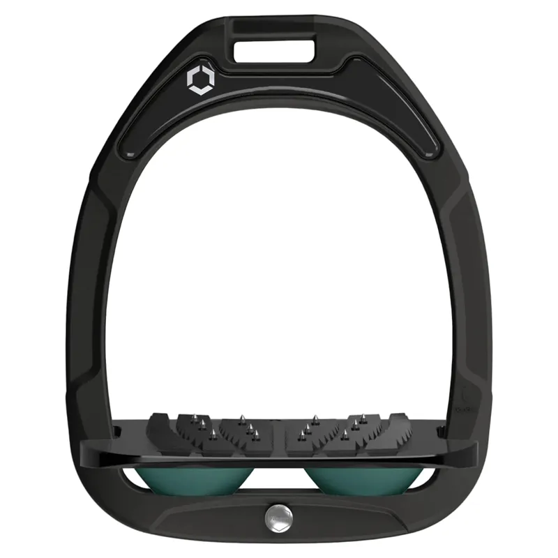 Flexon Green Composite Ultra Grip Stirrups - Black/Black/Dark Green