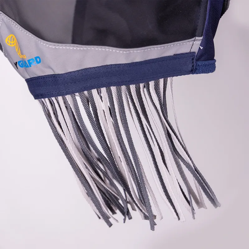 Shires FlyGuard Pro Fine Mesh Earless Fly Mask with Nose Fringe - Jet-2