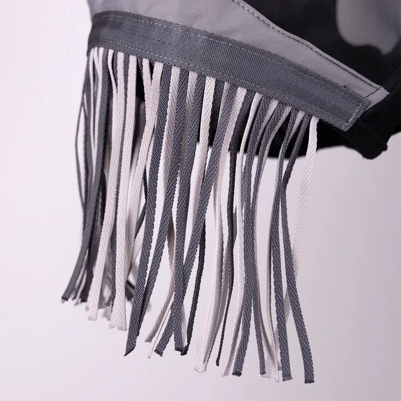 Shires FlyGuard Pro Fine Mesh Fly Mask with Nose Fringe - Jet-2