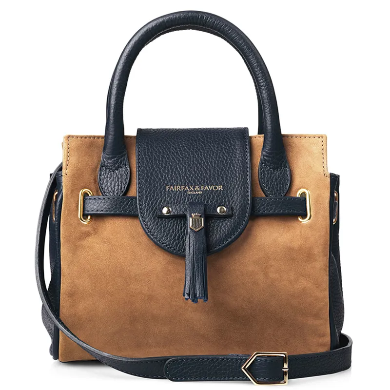Fairfax and Favor Mini Windsor Handbag - Tan and Navy