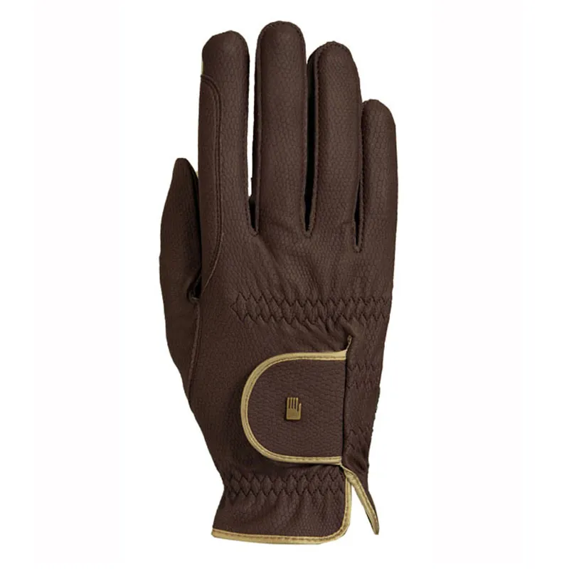 Roeckl Lona Adults Riding Gloves - Mocha/Gold