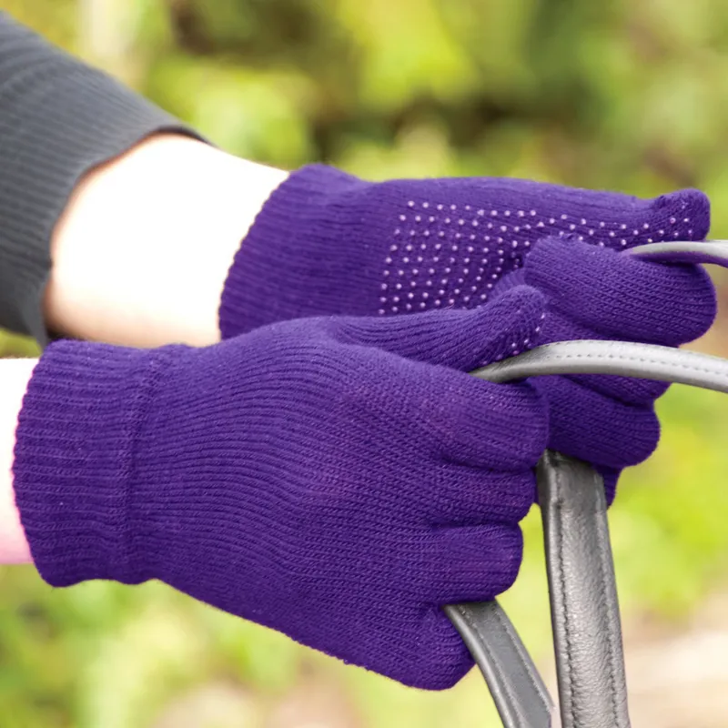Harlequin Magic Adults Riding Gloves - Purple
