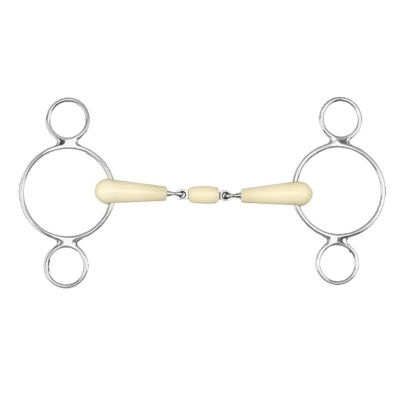 Happy Mouth HB2821 Double Jointed Continental 2 Ring Dutch Gag Bit