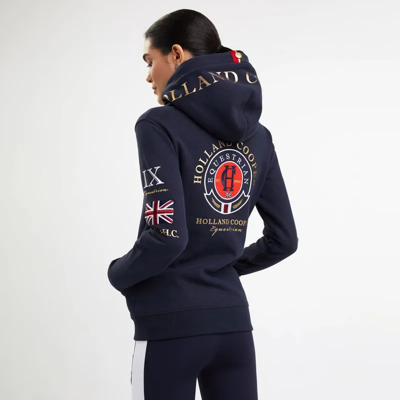 Holland Cooper Team Womens Zip Hoodie - Ink Navy-6