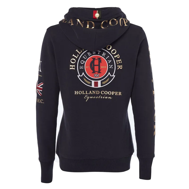 Holland Cooper Team Womens Zip Hoodie - Ink Navy-8