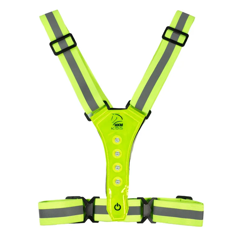 HKM Junior LED Hi-Vis Safety Vest - Neon Yellow