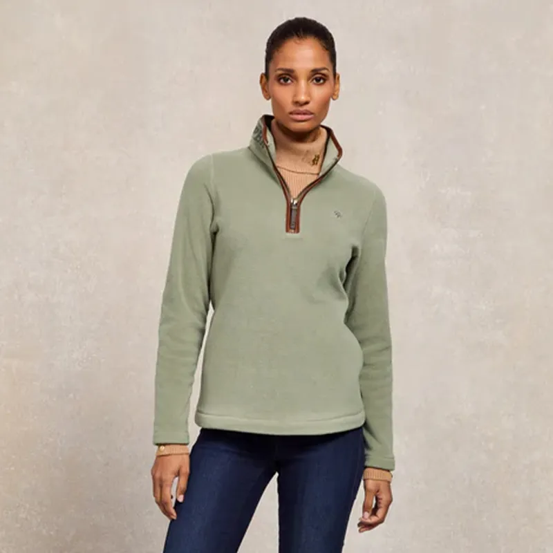 Holland Cooper Country Fleece Half Zip Womens Jumper - Sage-3