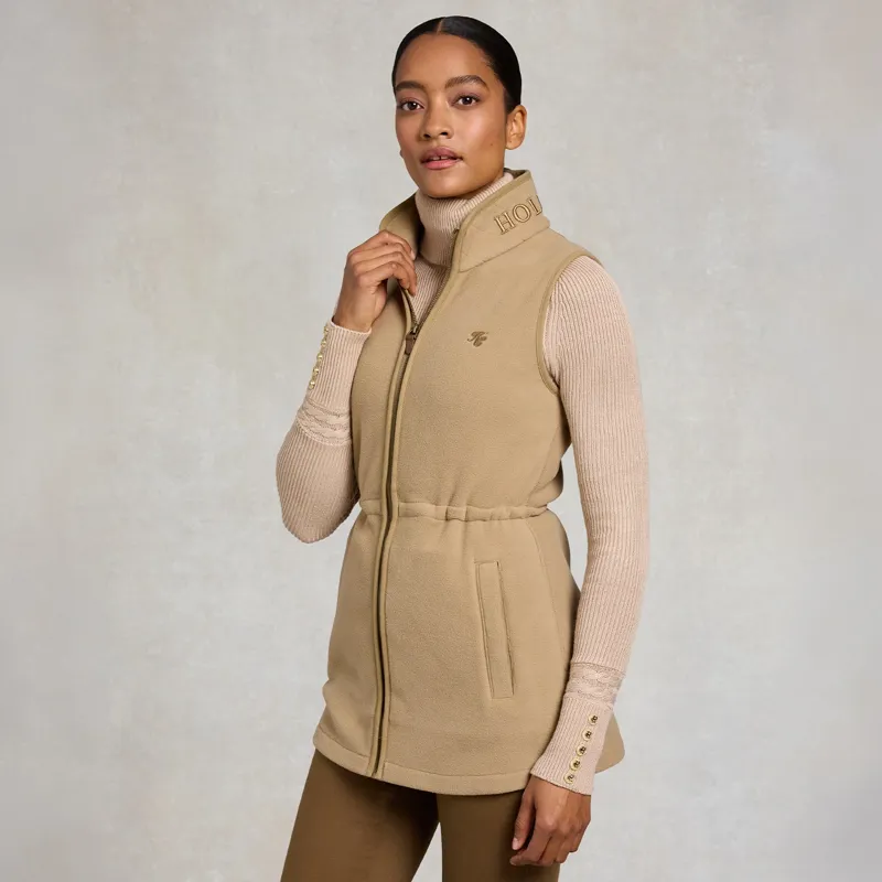 Holland Cooper Country Longline Fleece Womens Gilet - Sand-1
