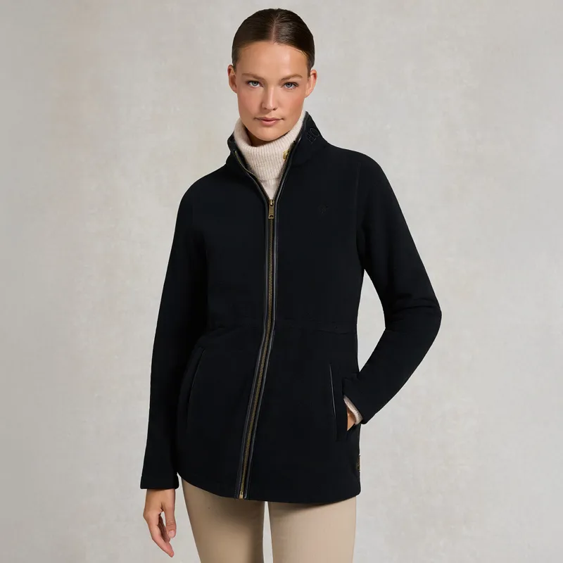 Holland Cooper Longline Country Fleece Womens Jacket - Black
