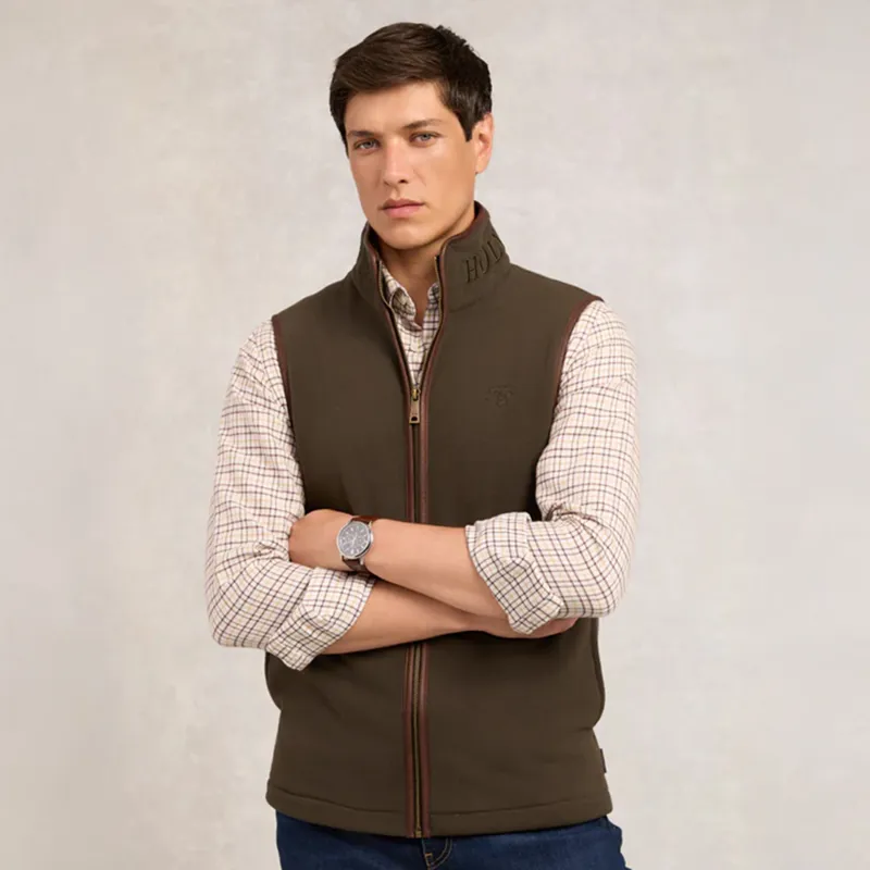Holland Cooper Country Mens Fleece Gilet - Khaki