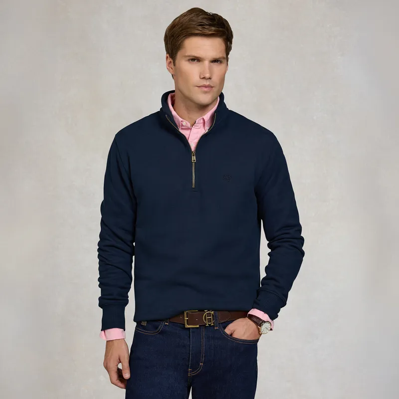 Holland Cooper Mens Quarter Zip Sweatshirt - Ink Navy