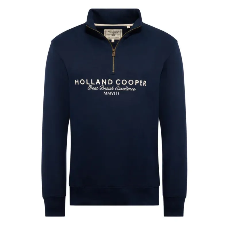 Holland Cooper Henley Sporting Goods Men's Quarter Zip - Ink Navy-1