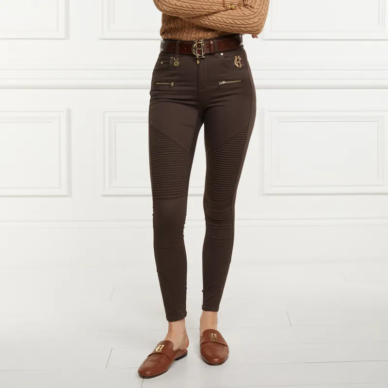 Holland Cooper Womens Biker Jeans - Chocolate