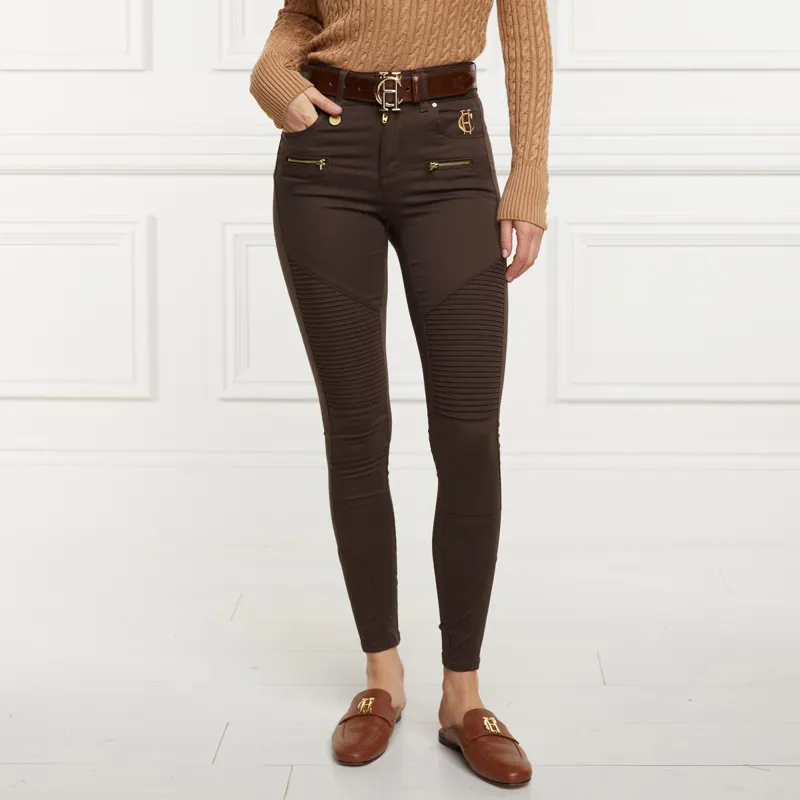 Holland Cooper Womens Biker Jeans - Chocolate-1