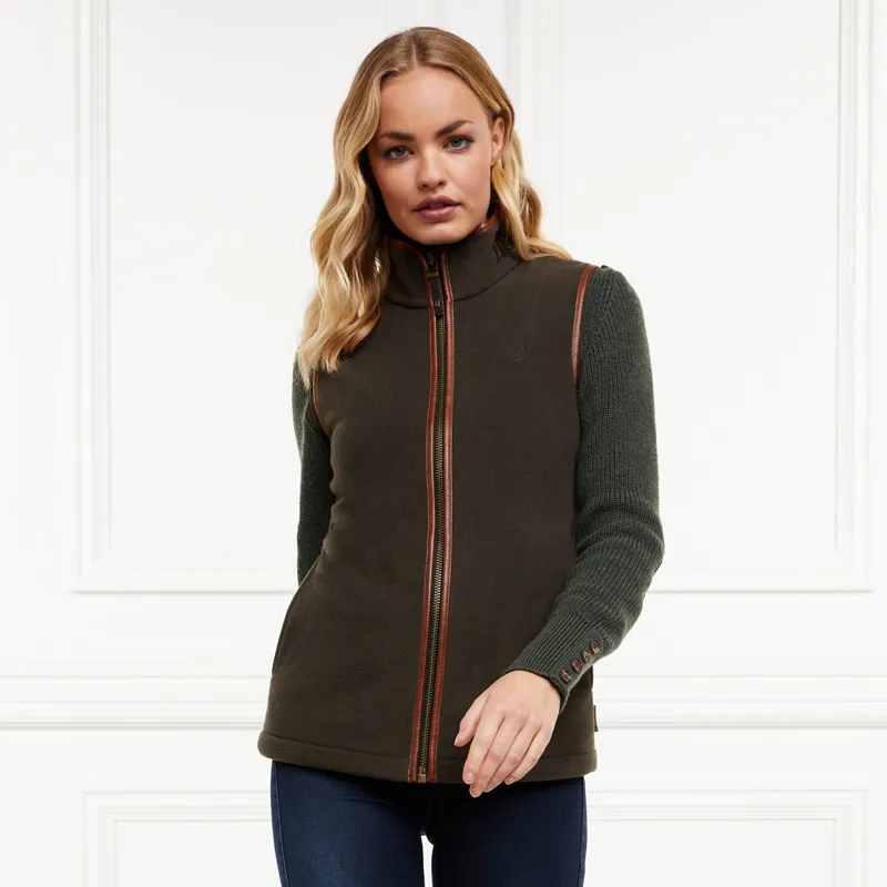Holland Cooper Country Fleece Womens Gilet - Khaki