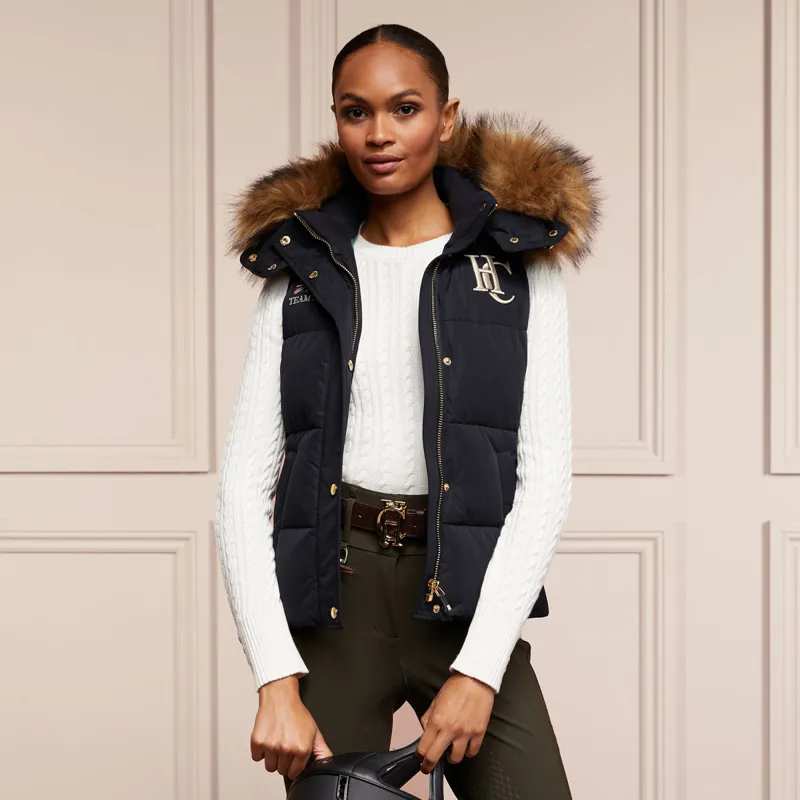 Holland Cooper Team Hooded Ladies Gilet - Ink Navy