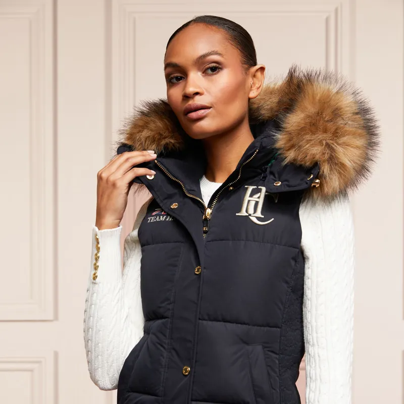 Holland Cooper Team Hooded Ladies Gilet - Ink Navy-1