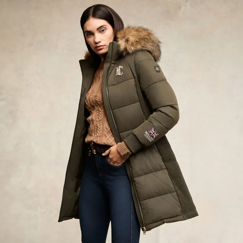 Holland Cooper Team Padded Womens Coat - Khaki