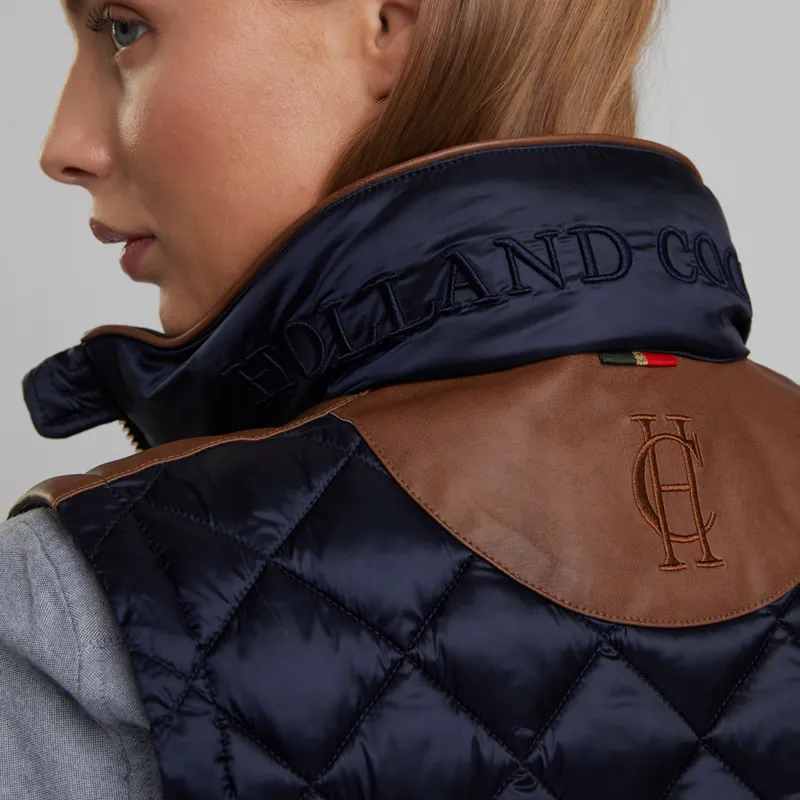 Holland Cooper Diamond Quilt Classic Ladies Gilet - Ink Navy-2