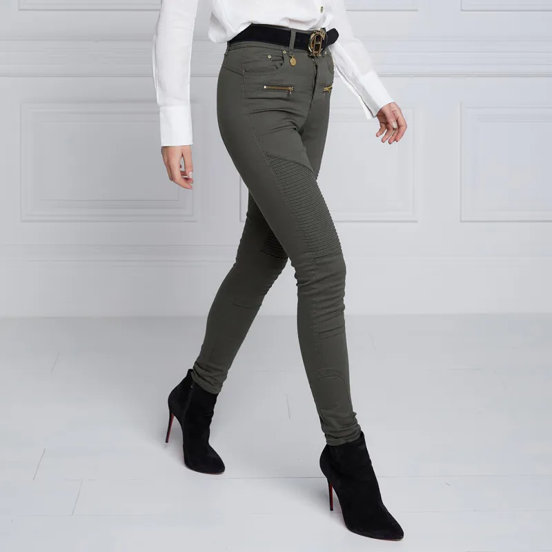 Holland Cooper Womens Biker Jeans - Hunter Green-1