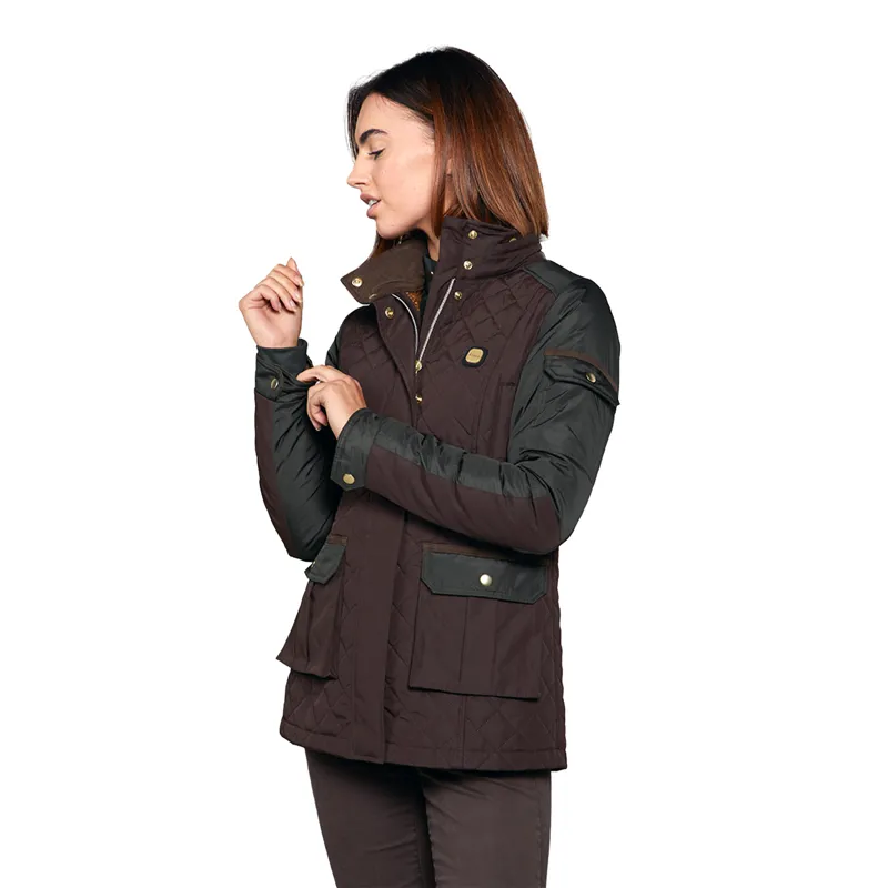 Toggi Holmes Ladies Quilted Jacket - Chocolate/Dark Green-3