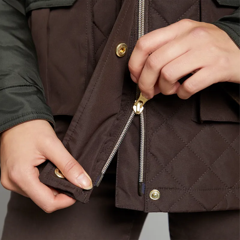 Toggi Holmes Ladies Quilted Jacket - Chocolate/Dark Green-4
