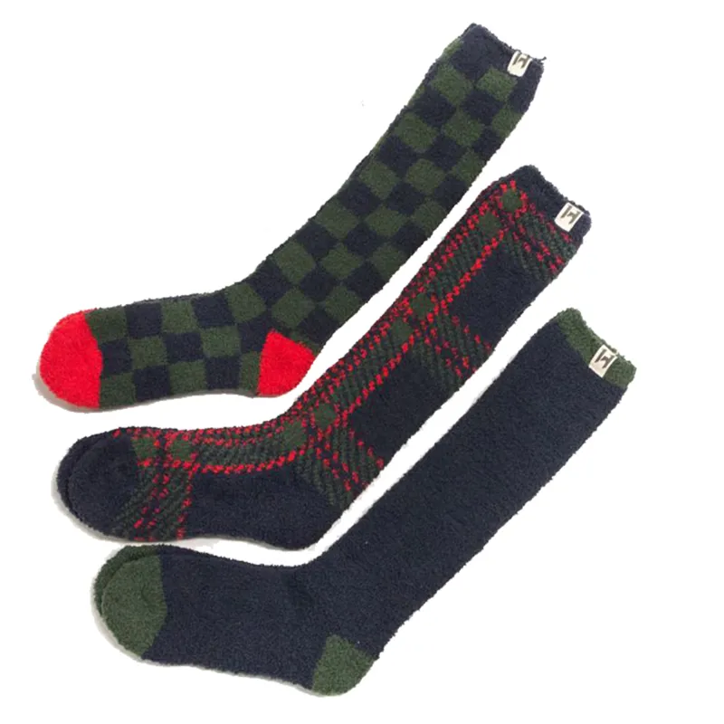 Horseware Holiday Junior Softie Socks - Navy Check/Green/Red