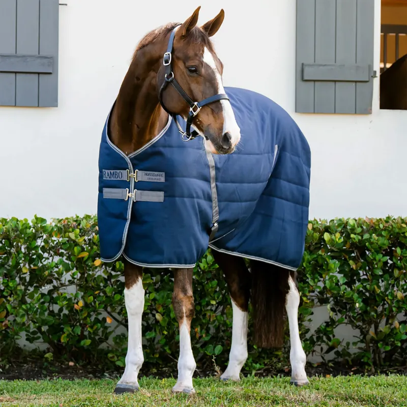 Rambo 100g Light Stable Rug - Navy/Thunderstorm Grey/Silver