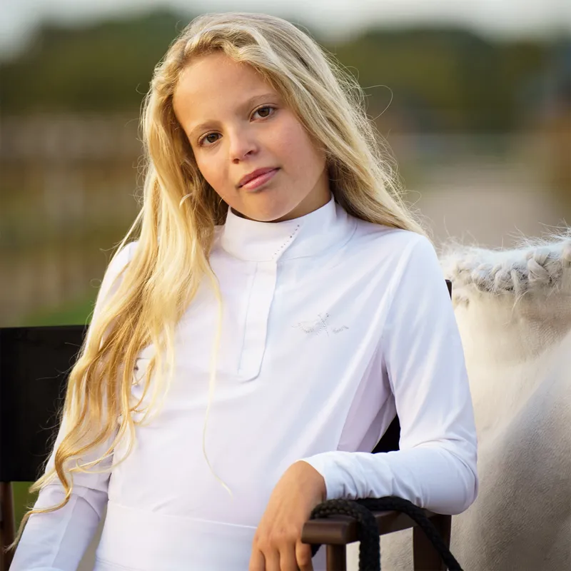 HV Polo Laura Junior Girls Show Shirt - White-2