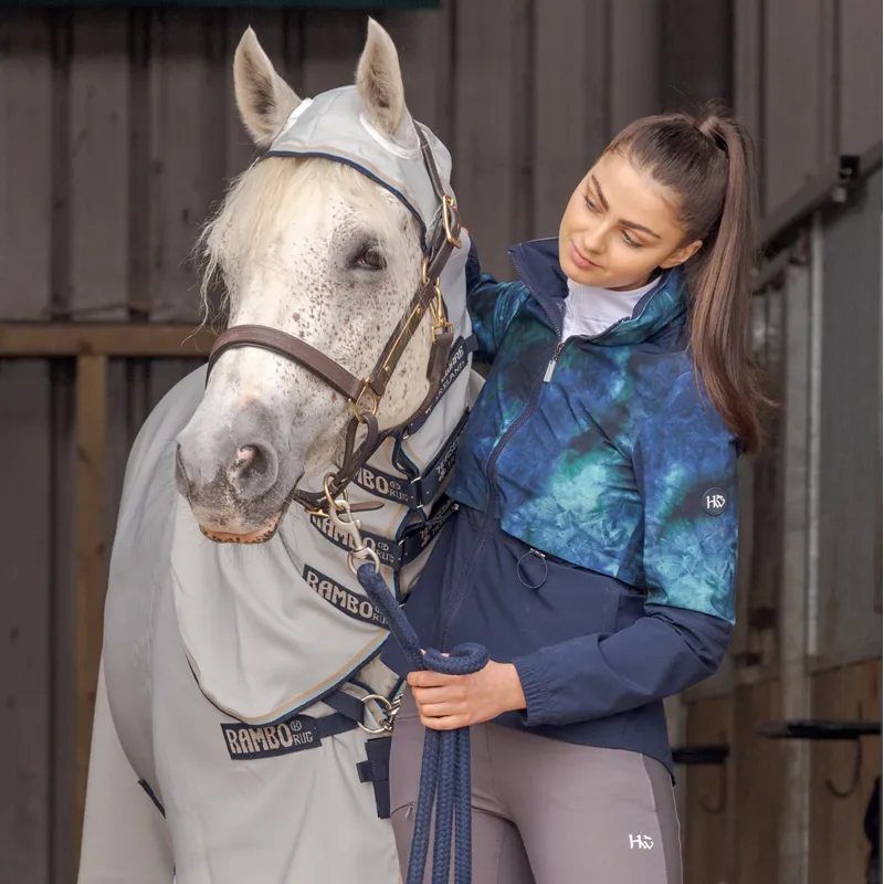 Horseware Carrie Ladies Riding Jacket - Navy/Green Tie Dyed - Small-4