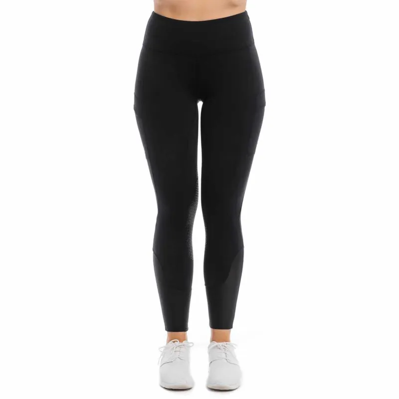Horseware Silicon Knee Grip Ladies Riding Tights - Black - X-Large-1