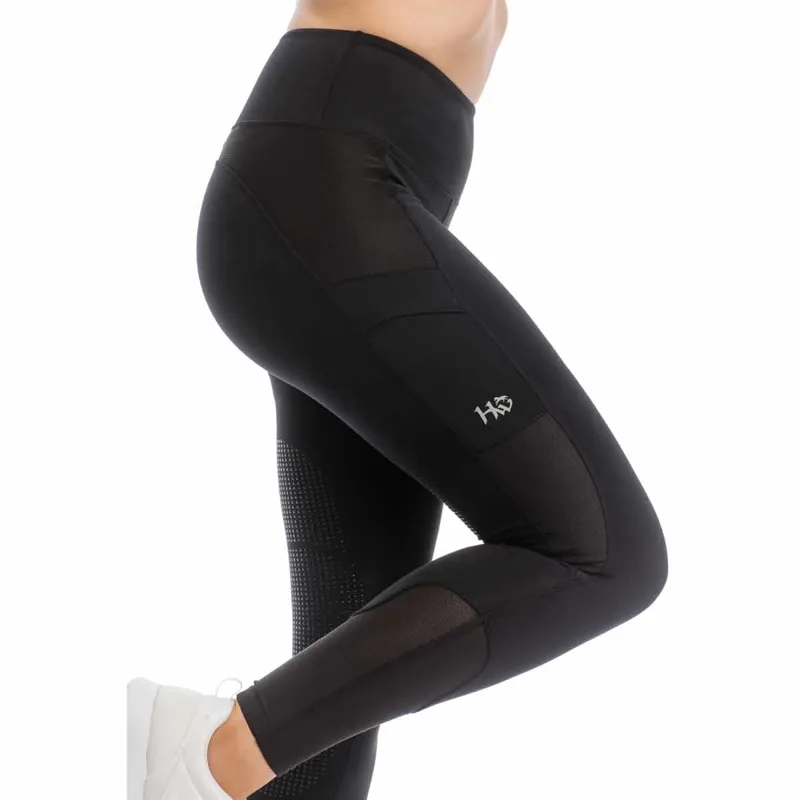 Horseware Silicon Knee Grip Ladies Riding Tights - Black - X-Large-3