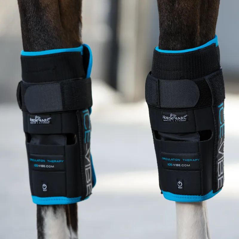 Horseware Ice-Vibe Knee Wraps - Black/Aqua