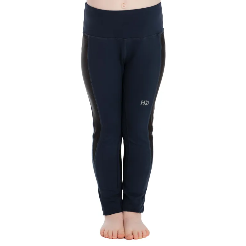 Horseware Knee Patch Junior Riding Tights - Navy - 5-6yrs