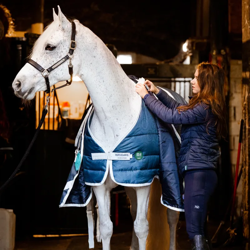 Horseware AmECO 200g Rug Liner - Teal Eco Print/Grey-3