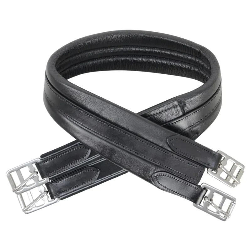 Hy Equestrian Atherstone Leather Padded Girth - Black-1