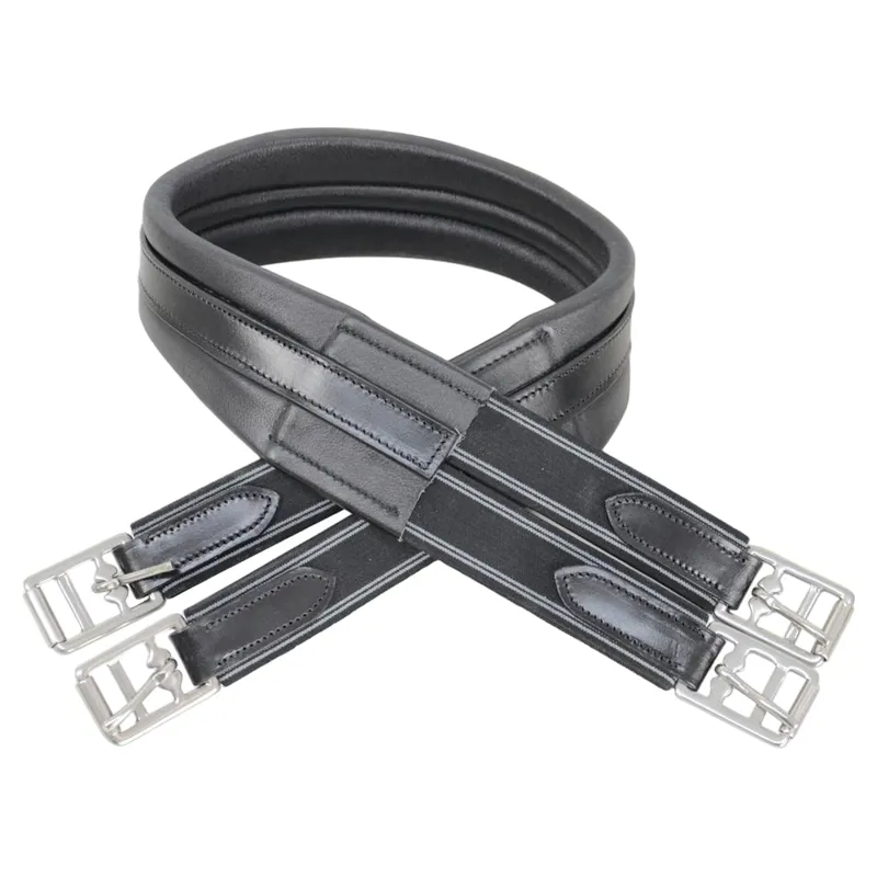 Hy Equestrian Atherstone Leather Padded Girth - Black-3