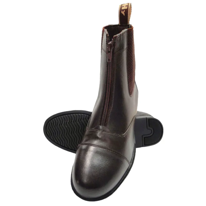 Hy Equestrian Canterbury Zip Junior Jodhpur Boots - Brown