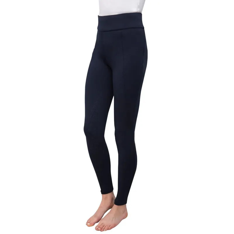Hy Equestrian Melton Full Grip Womens Riding Tights - Navy