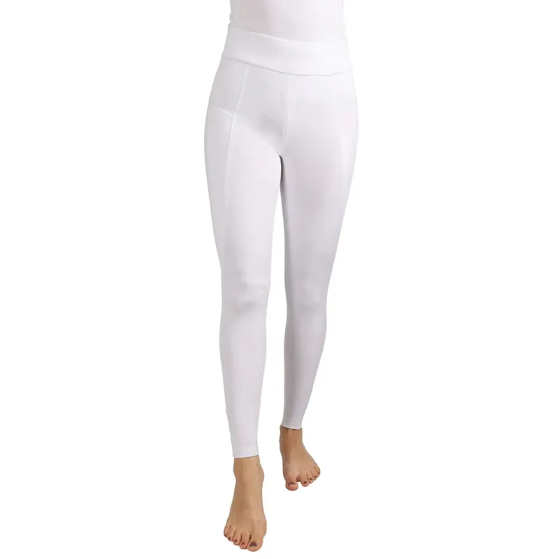 Hy Equestrian Melton Full Grip Womens Riding Tights - White