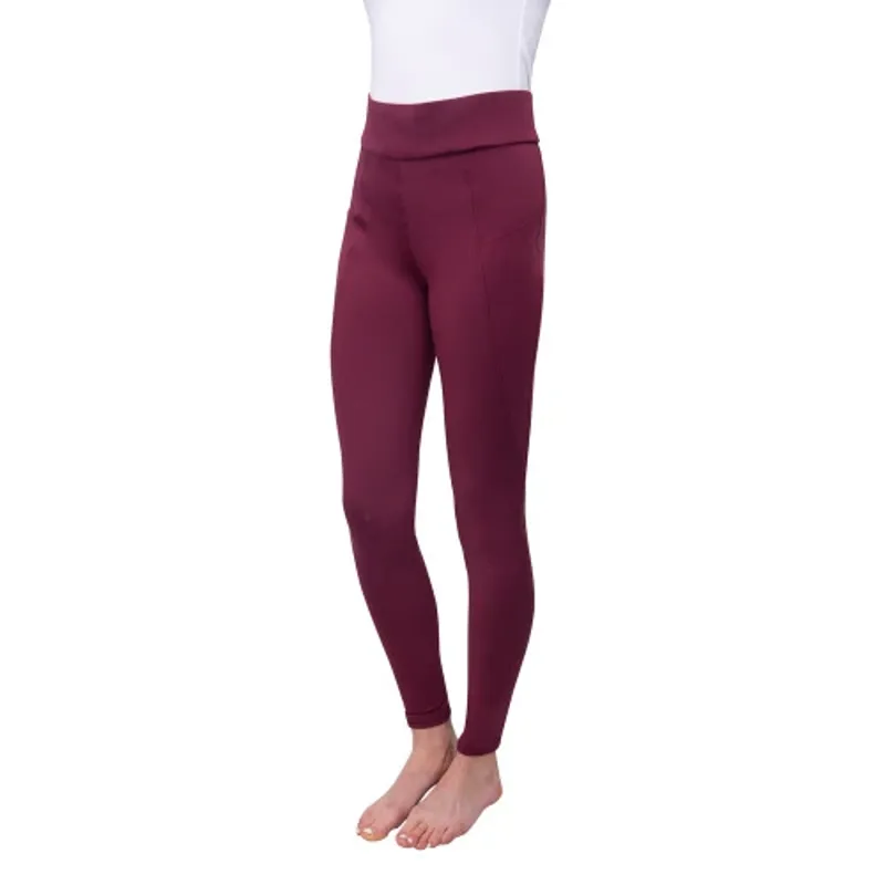 Hy Equestrian Melton Full Grip Womens Riding Tights - Fig