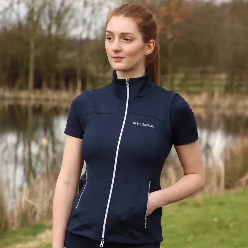 Hy Equestrian Synergy Flex Ladies Gilet - Navy-2