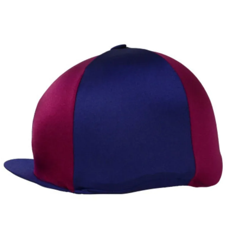 Hy Equestrian Two Tone Hat Cover - Navy/Burgundy