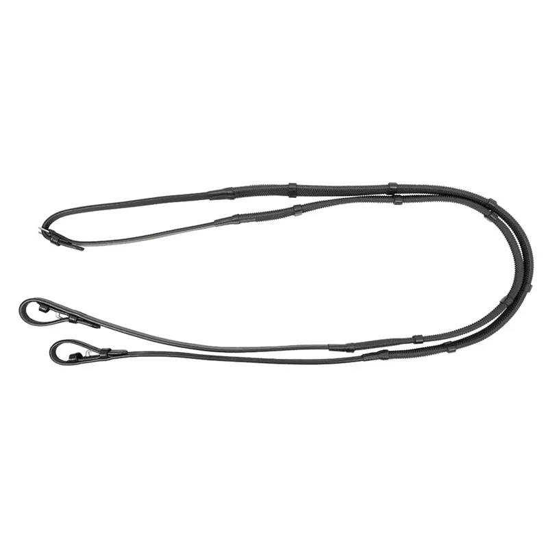 HY Equestrian ProPresicce Softy Grip Reins with Stoppers - Black
