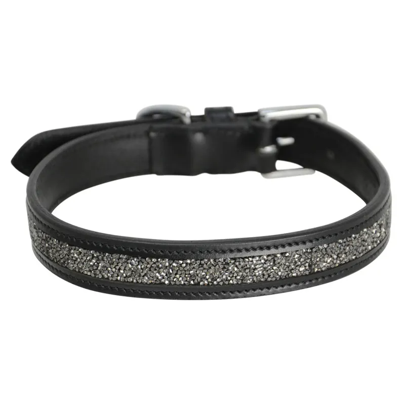 Hy Equestrian Encrusted Crystal Dog Collar - Black